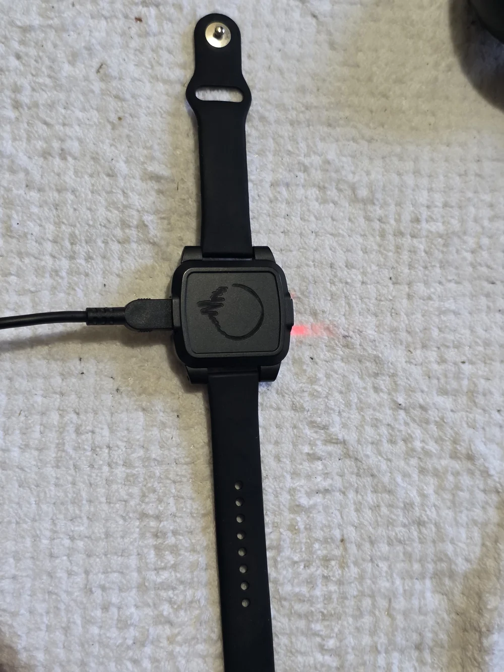 Black Silicone Smartwatch with Square Case